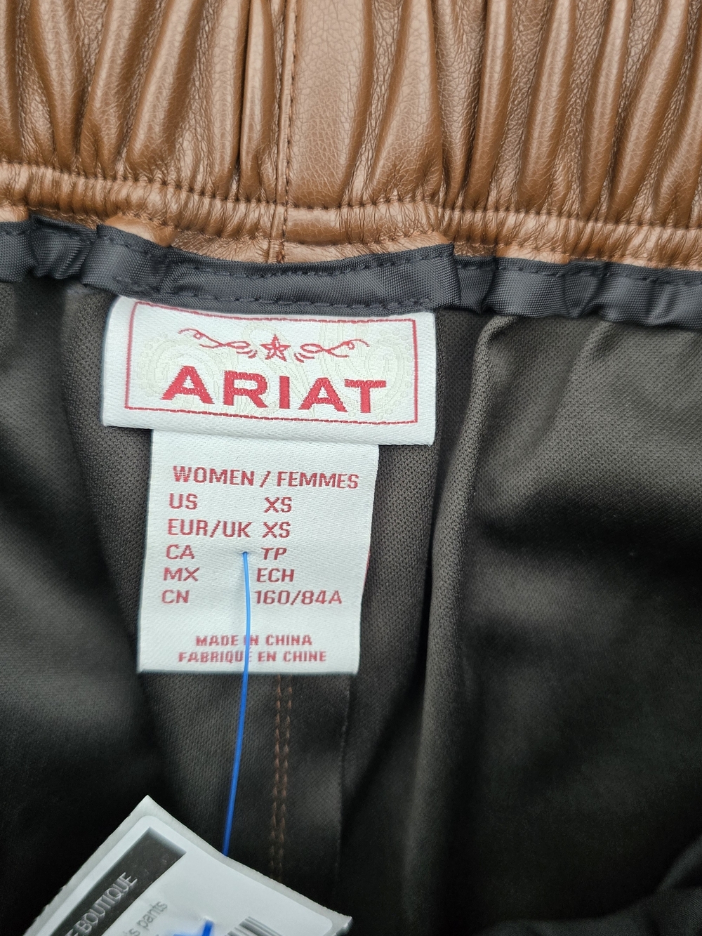 Ariat Faux Leather Pull on Jogger Pants Western Stitching Size XS - Picture 9 of 9
